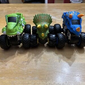 Road Rippers Rev-up Monsters Trucks Dino Truck Lot of 3 Dinosaur Toy State